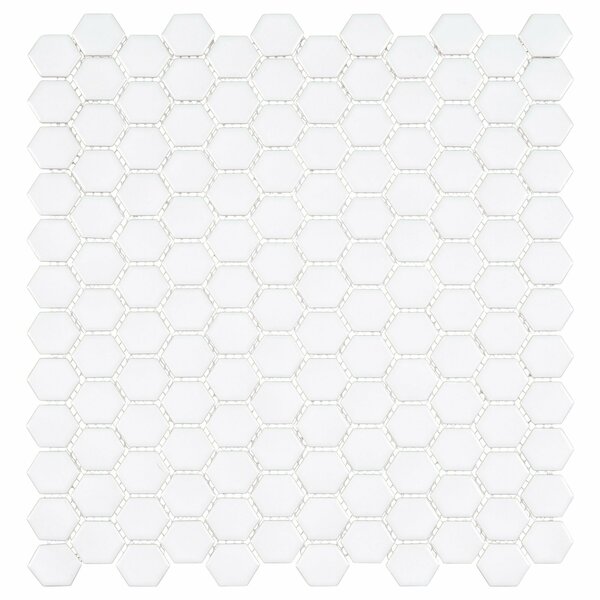 Andova Tiles Stylish- Suave3/4 in. Straight Edge Porcelain Honeycomb Hexagon Wall & Floor Tile Andova Tiles